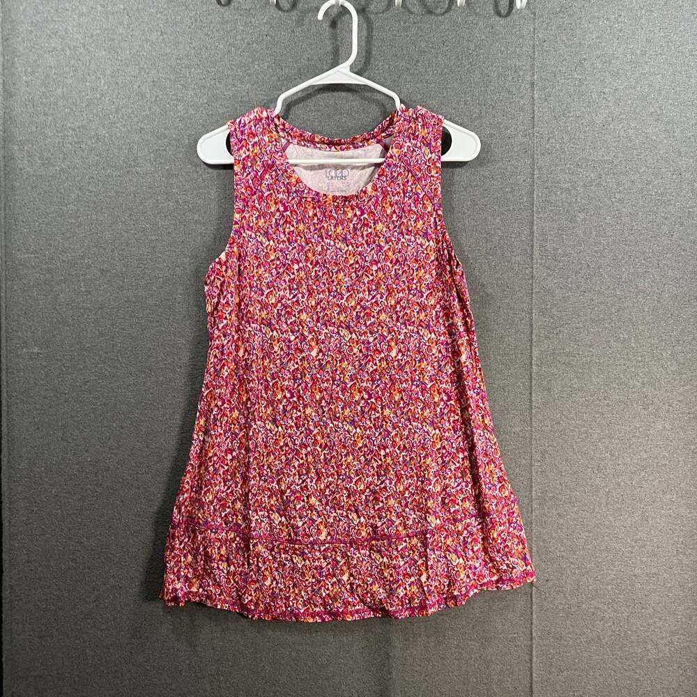 LOGO Layers by LoriGoldstein Womens Top Sleeveless Pink Multicolor Size S